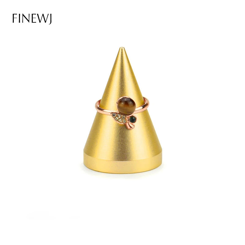 présentoir bijoux anneaux or noir argent métal moderne élégant support rangement durable conique fixe