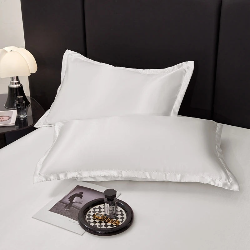 housses lit satinées blancs simples maison 120x200 150x200 180x200 200x220