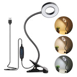 lampe led flexible clip noir 360 degrés ajustable pinces modernes