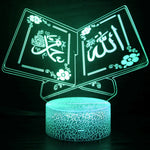 lampe projection 3d transparente motifs floraux calligraphiques moderne base texturée enfants chambre