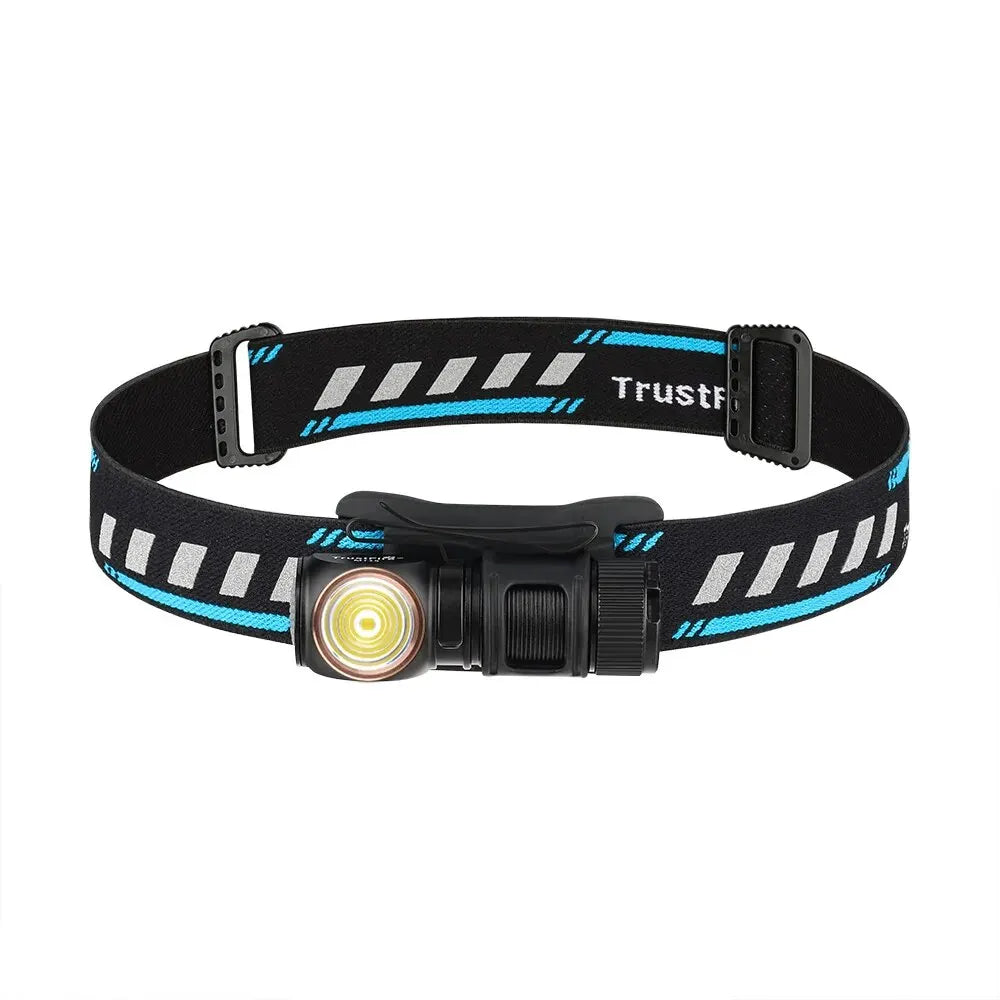 lampe frontale led rechargeable usb 180 degres angle fixe noir turquoise