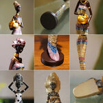 statues décoratives résine noir doré moderne ethnique motifs géométriques base plate