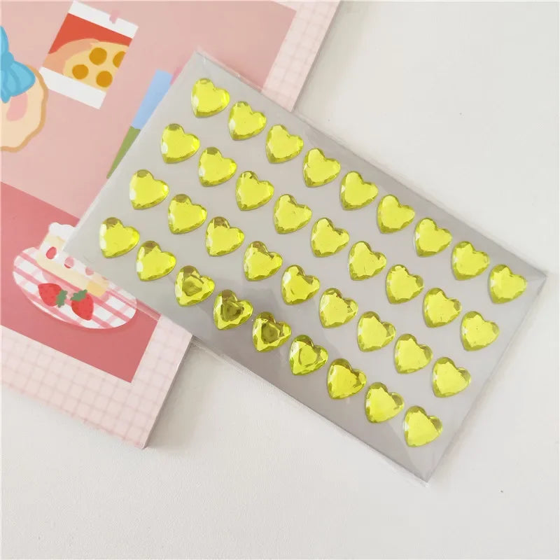 sticker 3d cœur transparent brillant moderne décoratif adhésif scrapbooking étudiant fournitures art