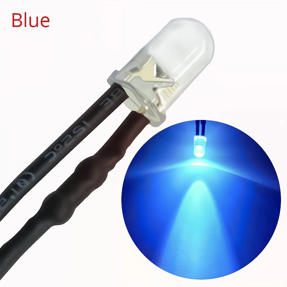diode led ronde mm câble noir 12v bricolage décoration lumière transparente