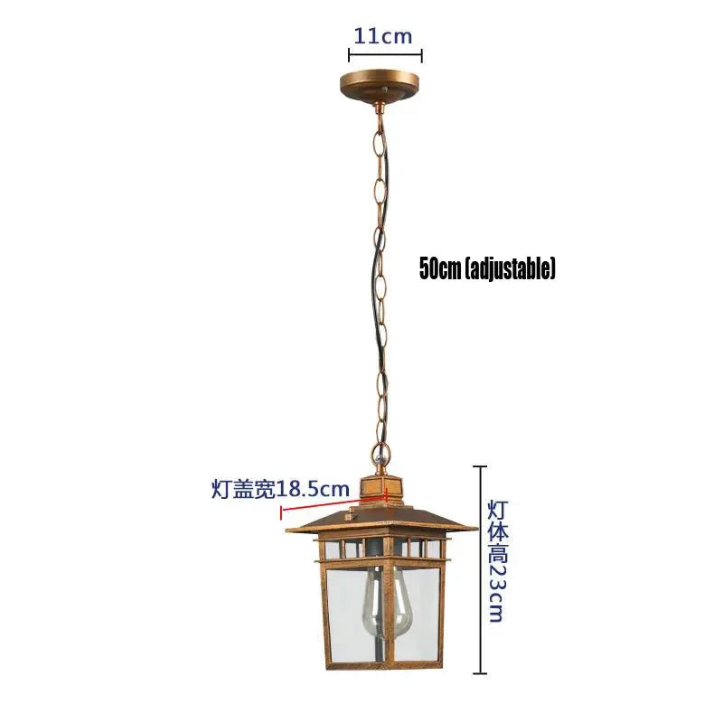 lampe suspendue pendentif noir bronze transparent classique salon chambre étanche antirouille