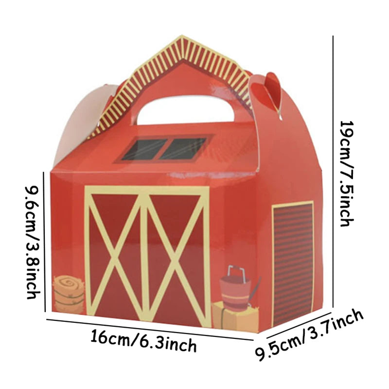 boîtes sucreries animaux farm carton poignées détachables vache cochon cheval mouton cartoon enfants anniversaire