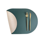 serviettes table vert foncé simili cuir moderne respectueuses l'environnement 44cm 30cm sans fixations fourchettes