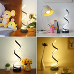 lampe table moderne spirale noire intense variable chambre salon