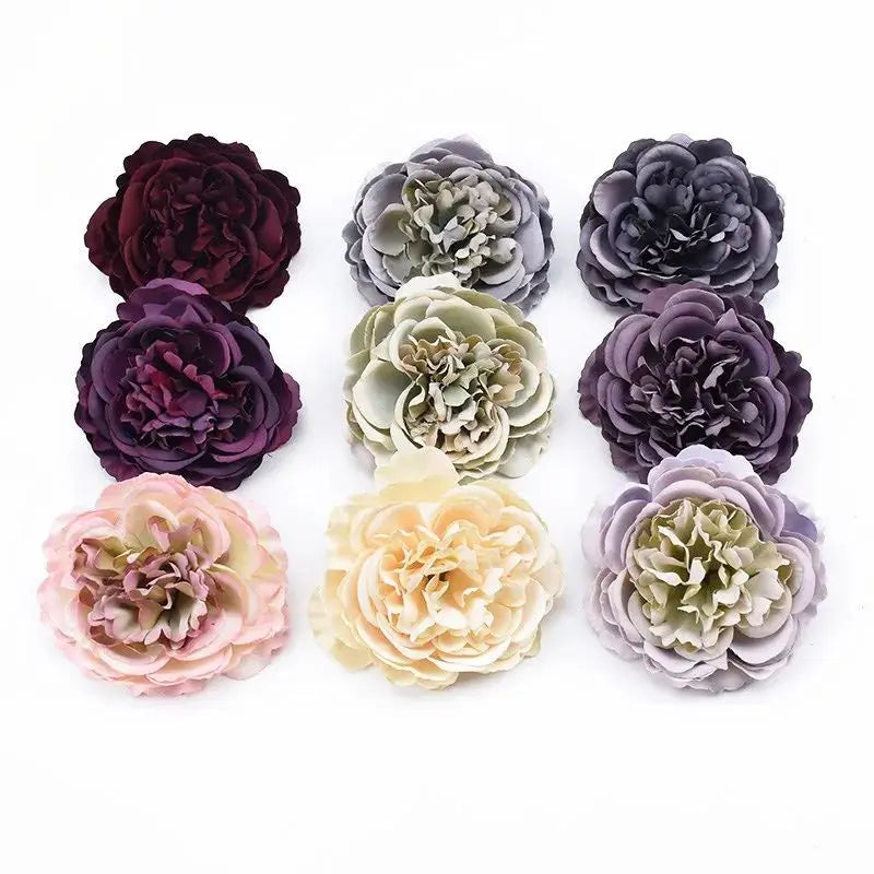 fleurs artificielles pivoine soie violet rose beige gris intérieur décoration vintage mariage anniversaire
