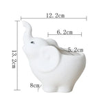 pots fleurs succulentes céramique forme éléphant blanc moderne décoration maison plantes vertes