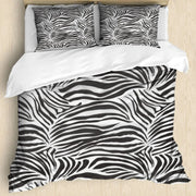 Parure de lit zèbre 3 pièces King Size - Housse de couette et taies d'oreiller imprimé animal