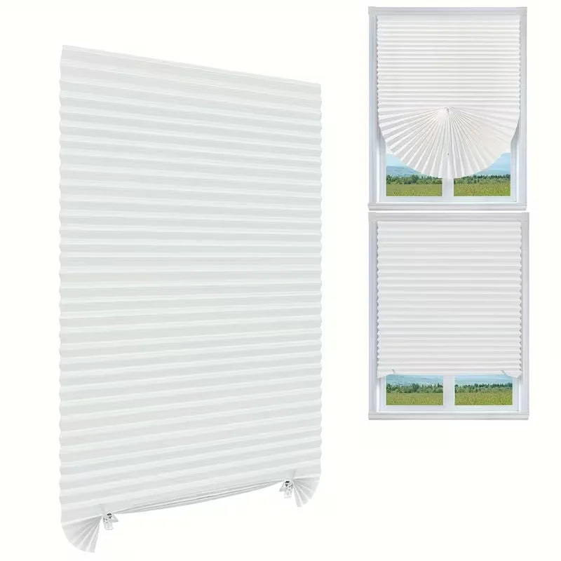 rideau plissé adhésif blanc pliures horizontales opacité moderne 60x150cm 60x180cm 90x150cm