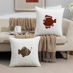 stencils poissons bleu blanc marron orange poissons stylisés motifs simples décoration artisanat meubles modernes