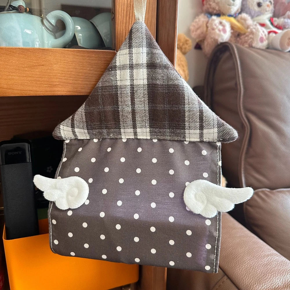 sac mouchoirs tissu maison gris pois bleu rose lignes étoile moderne chambre