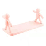 étagère murale moderne blanche rose adhésive cosmétiques brosses dents tasses condiments rangement salle bain