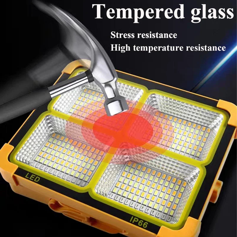 lampe solaire multifonctionnelle portable orange verre trempé transparent moderne panneau solaire affichage batterie contrôle