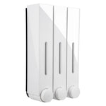 distributeur savon liquide noir blanc moderne adhésif easy install hygiène salle bain minimaliste matériaux