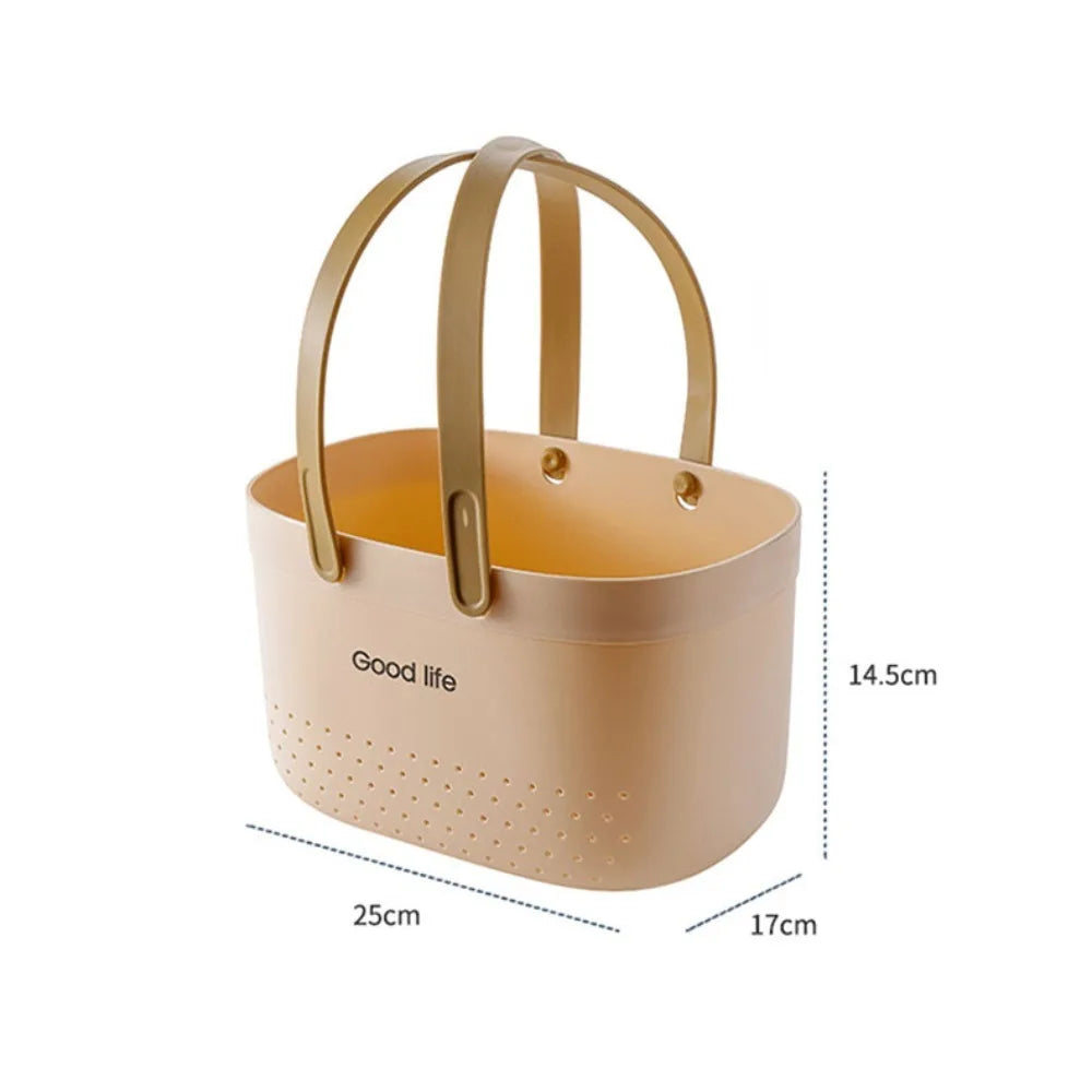 panier rangement perforé moderne rose clair gris beige vert marron clair poignées détachables