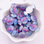cabochons résine colorée 3d bonbons violet rose bleu jaune gradient brillants scrapbook artisanat
