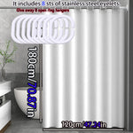 rideau douche blanc uni moderne opacité acier inoxydable facile nettoyer respectueux l'environnement classic