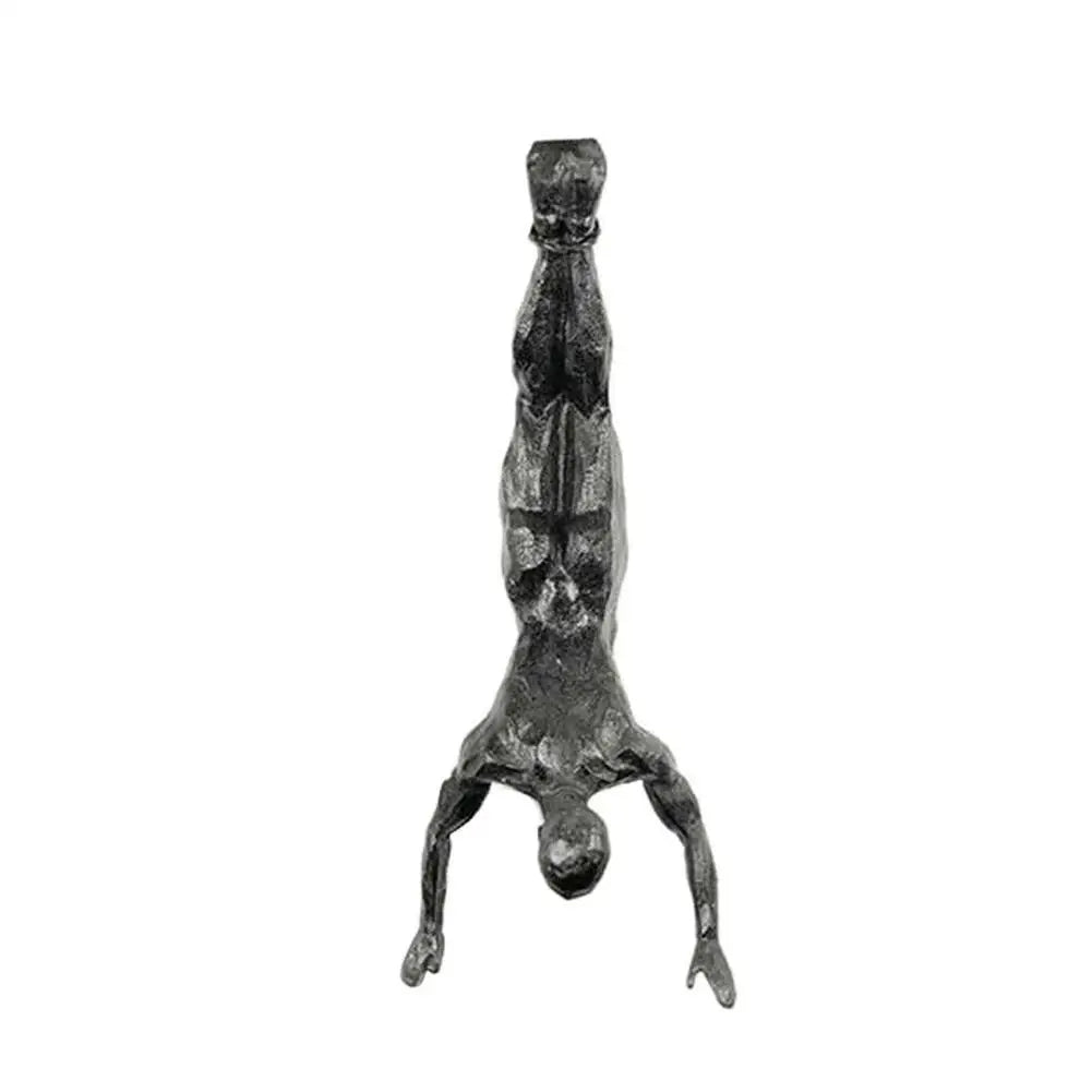 statues métal noir sculptures humaines diverses postures art moderne decoration murale