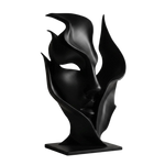 ornements faciaux sculpture visage moderne décoration intérieure noir blanc table abstraction déco chambre
