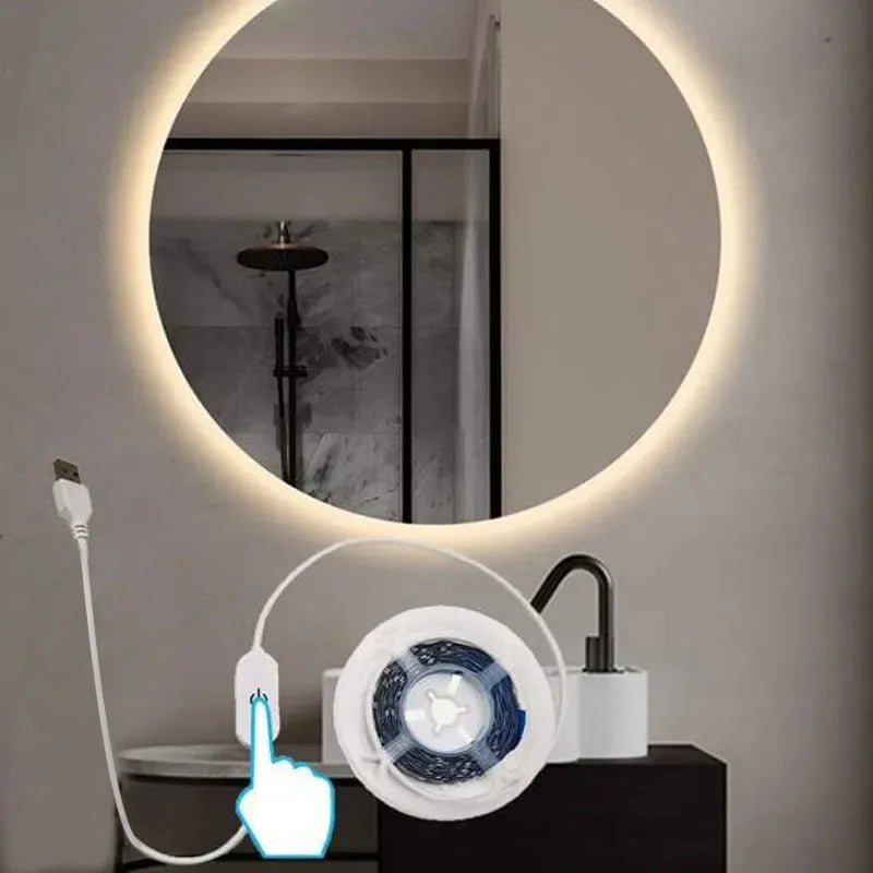 ruban led blanc moderne adhésif 5v usb chargeur secteur adaptable salon chambre cuisine