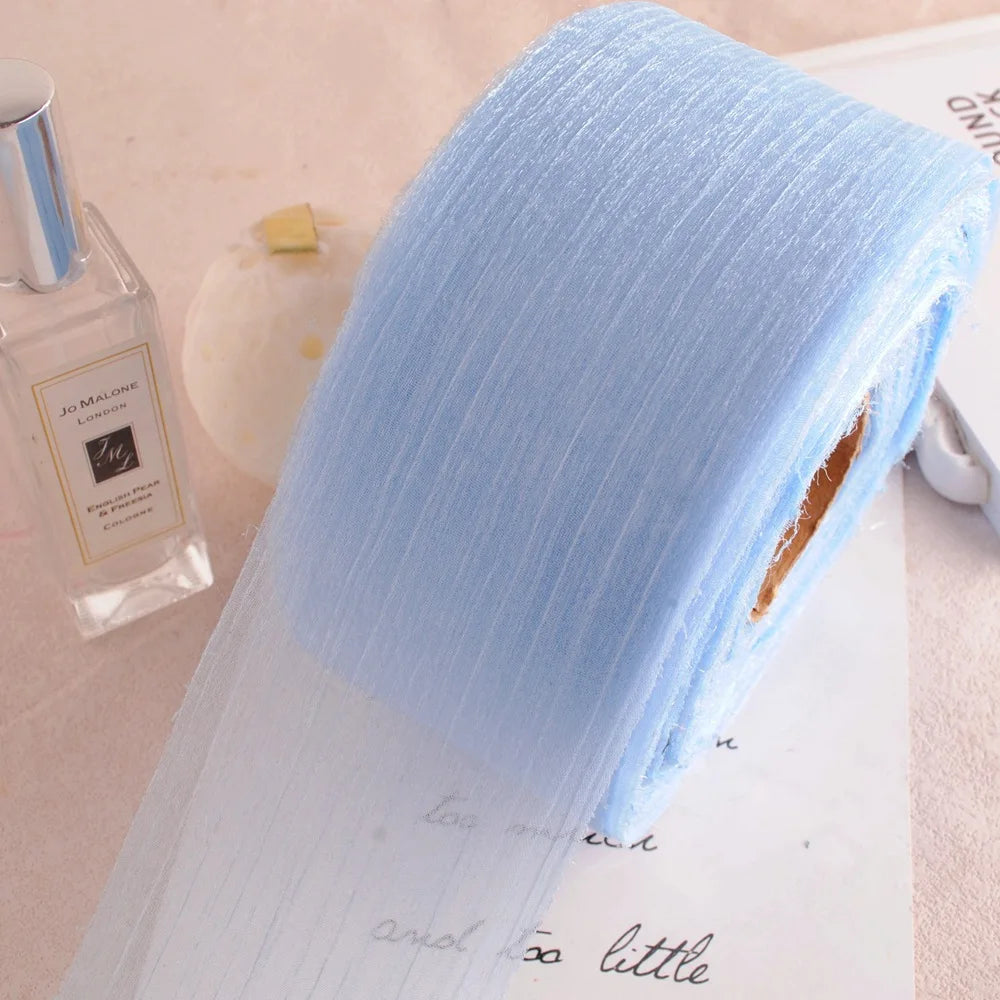 rubans décoratifs polyester bleu clair rose gris blanc modernes élégants double face largeur adhésif