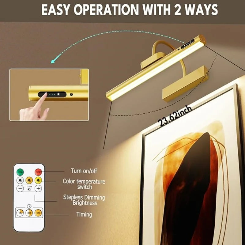 lampe led murale rechargeable or moderne vis fixe éclairage quotidien aluminium batterie 4000mAh contrôle
