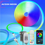 ruban led flexible multicolore moderne télécommande application chambre salon circulaire lumineux