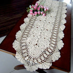 chaise table crochetée motifs floraux texture ajourée rustique vintage beigeclair