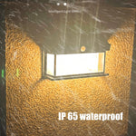 lampes solaires murales extérieures détecteur mouvement ip65 rustique industriel led ambrée