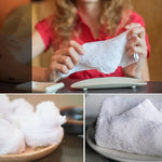 serviettes faciales coton blanc absorbantes maison restaurant 25x25cm classiques pliables