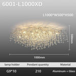 plafonnier led moderne cristaux transparents argentés élégants éclairage intérieur nordique suspension