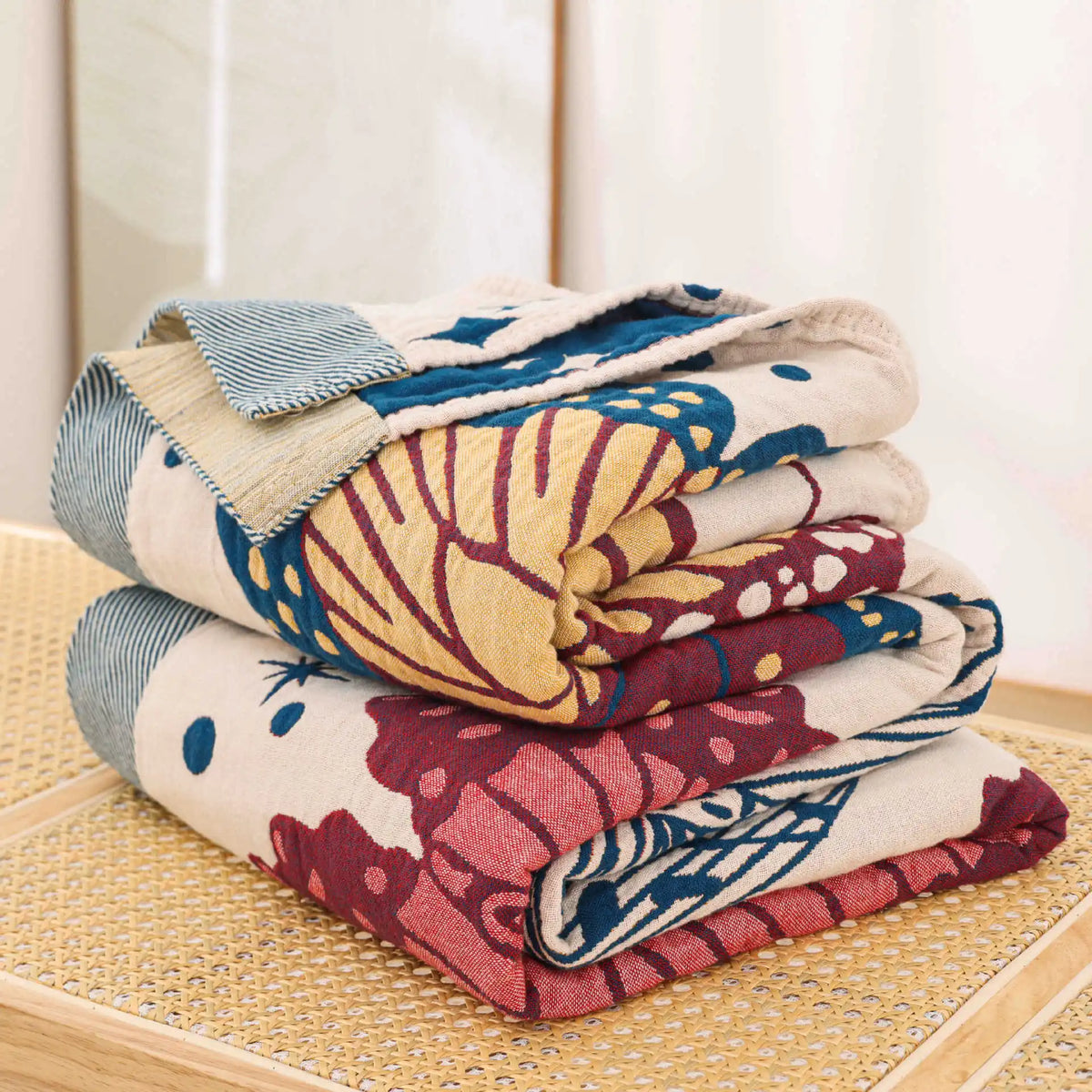 couverture coton multicolore papillons moderne portable voyage printemps automne 200x230cm