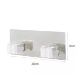 porte balai mural adhésif blanc noir moderne support outils cuisine salle bains