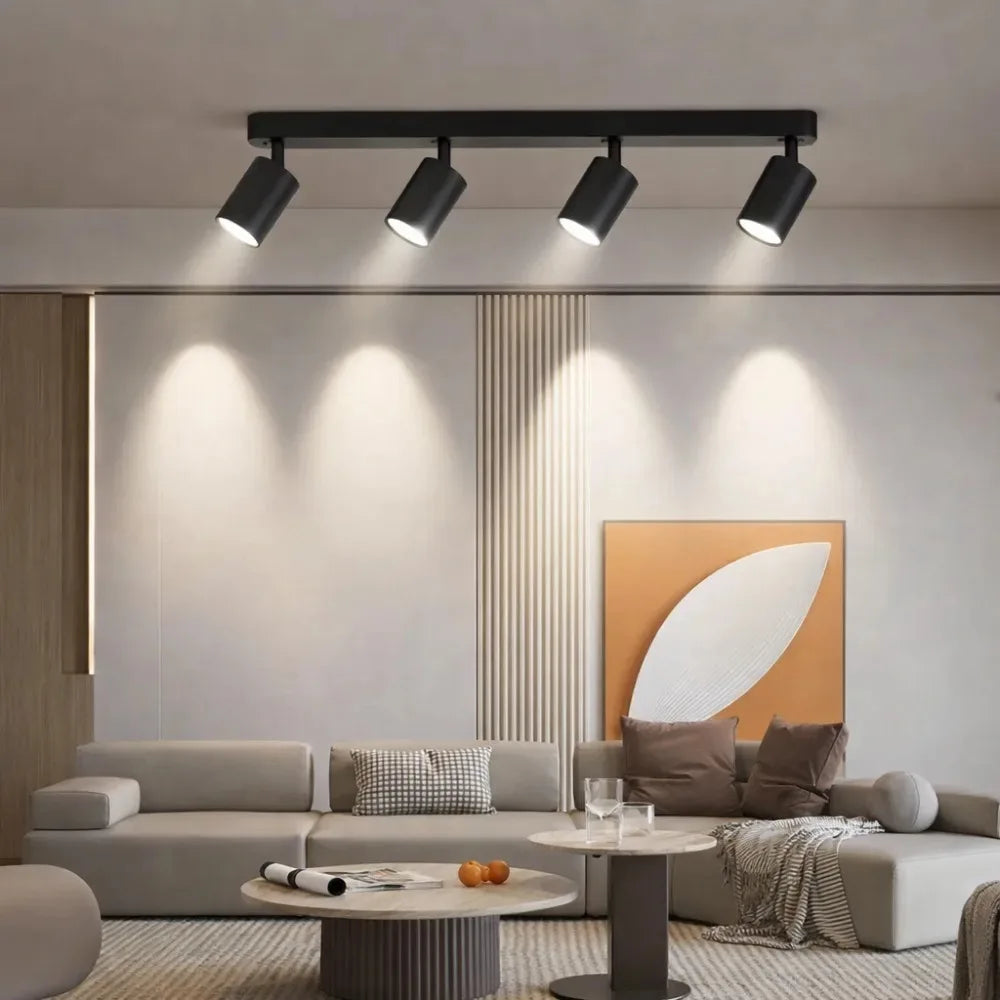 Spot moderne noir fixé plaque bras ajustables LED GU10 90260V(toucher ON/OFF)