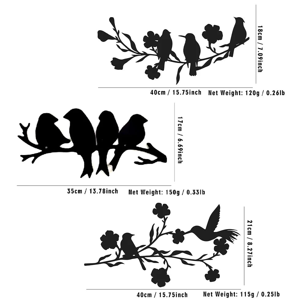 Détail de la silhouette d'oiseaux vintage en métal