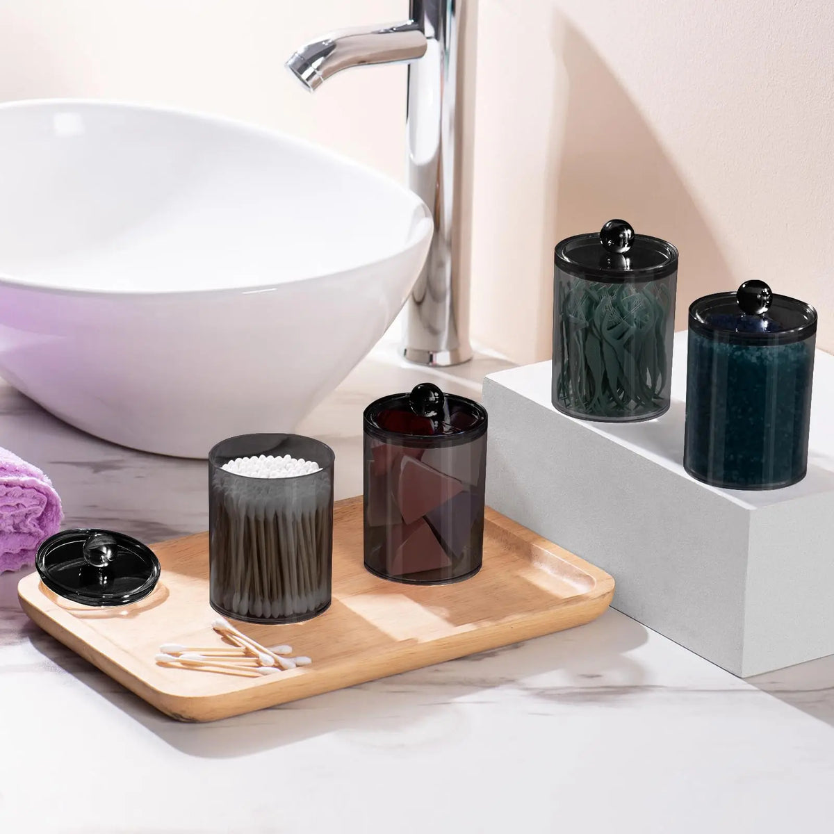 organisateur maquillage pot rangement transparent noir pinceaux rangement moderne boîte storage