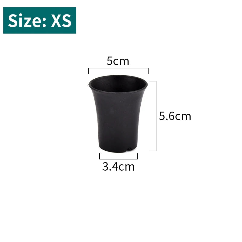 lot pots fleurs plastique noir moderne jardinières plantes succulentes décoration jardin culture intérieur