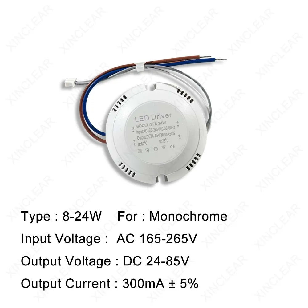 driver led blanc 280ma 20 40w rond moderne câbles certification fcc rohs