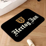 tapis noir blanc jaune gris illustration roi bière hertog jan motifs floraux classique vintage