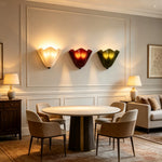 applique murale led verre blanc rouge vert moderne ondulée fixee mur interrupteur echangable
