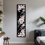 tableau mural moderne fleurs stylisées rose noir chambre salon decoration polyestère opaque