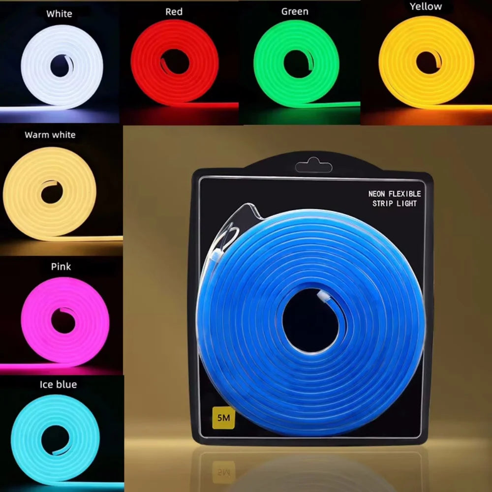 ruban led flexible blanc rouge vert jaune rose bleu adhésif smd 12v 5mètres led