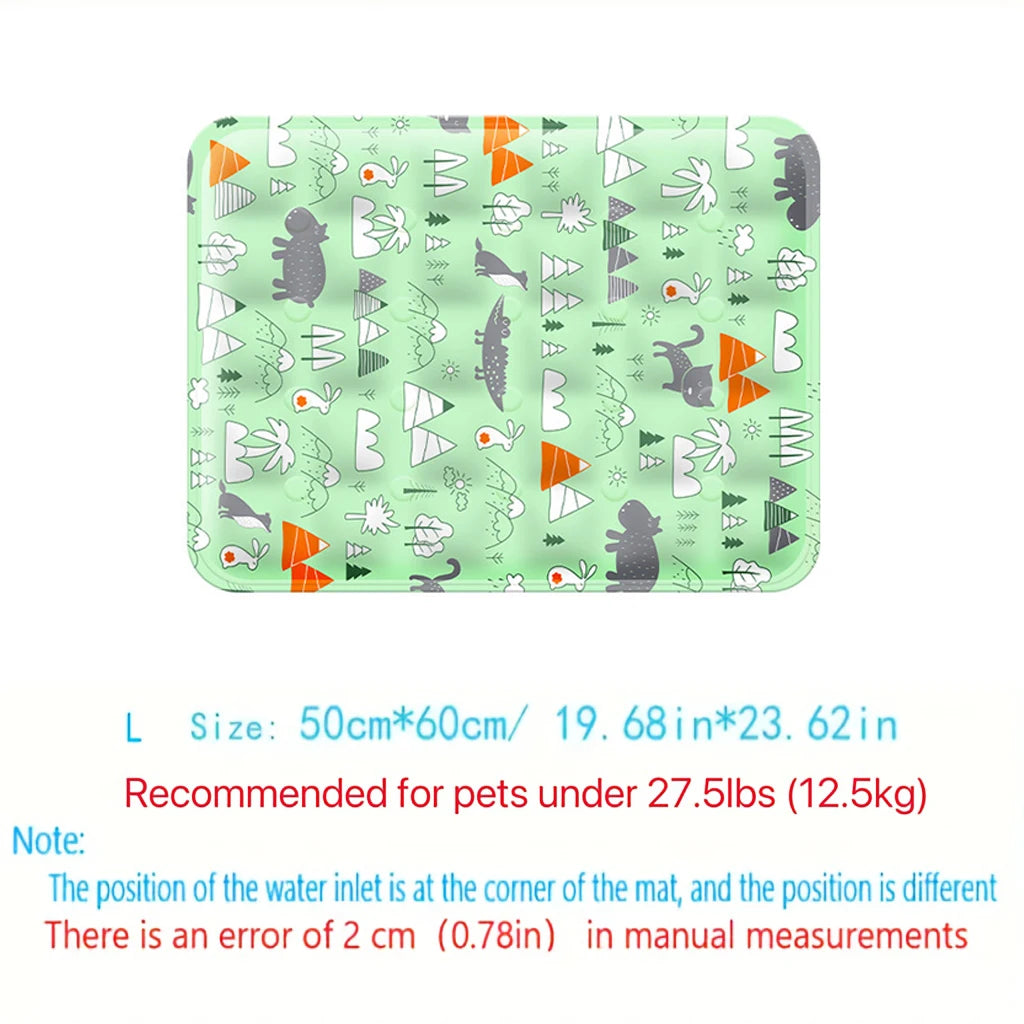 tapis refroidissement animal flocons neige polaire bleu clair moderne double bouchon orifice remplissage sécuritéintérieur