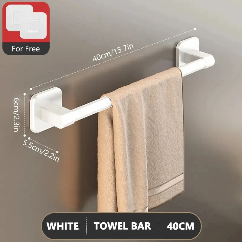 porte serviettes mural adhésif gris moderne salle bain support rangement horizontal serviettes bouteilles d'eau