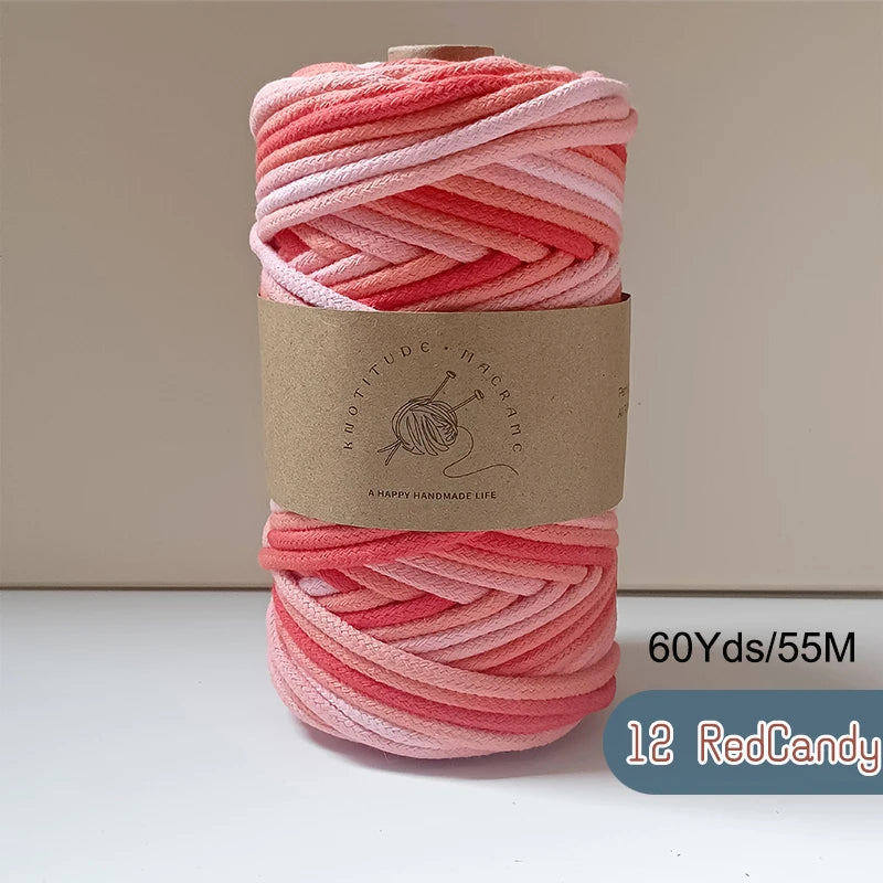 corde tressée macramé pastel haute ténacité 100% coton créative boucle métallique écologique artisanale