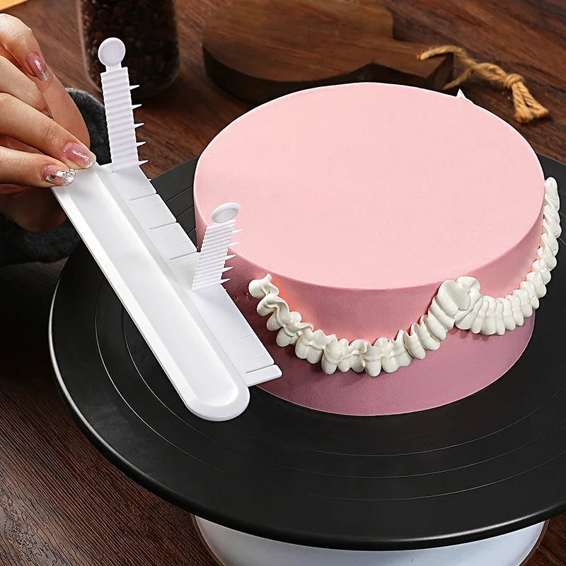 outil décoration gâteau blanc dentelé pratique mesure cuisson Sugarcraft graduée gâteau pâtisserie artculinaire