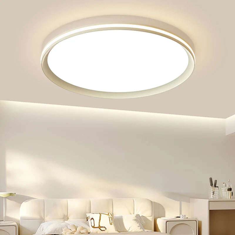 plafonnier led moderne blanc beige rond flux lumineux variable toucher interrupteur monté surface